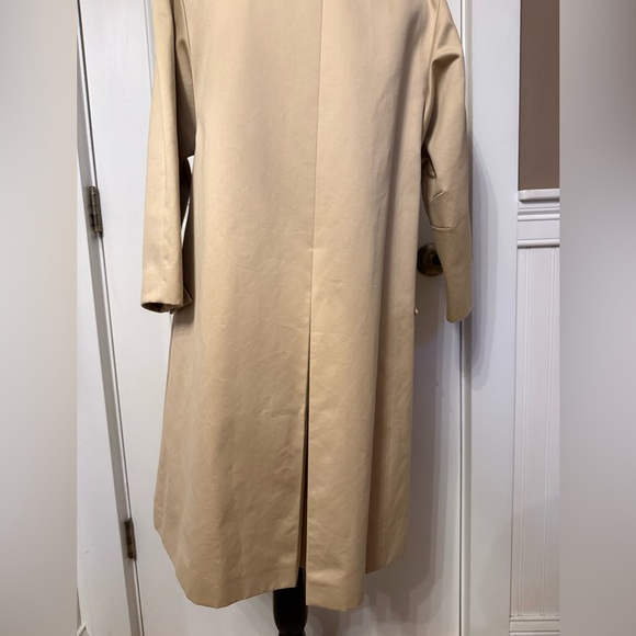 BARNEYS NEW YORK JACKET TRENCH COAT ITALY SIZE 38 4 TAN COTTON BUTTONS POCKETS - Picture 10 of 15